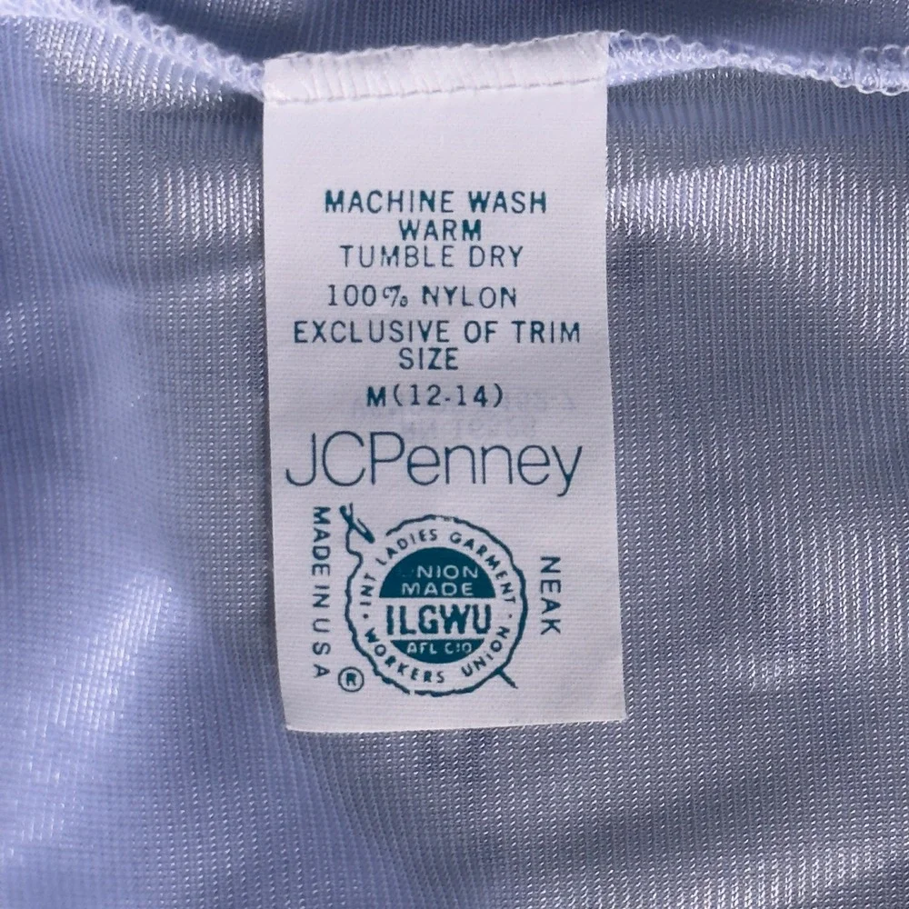 Vintage JCPenney Blue Nylon Pajama Set Small S Vintage Tag M 12-14 USA